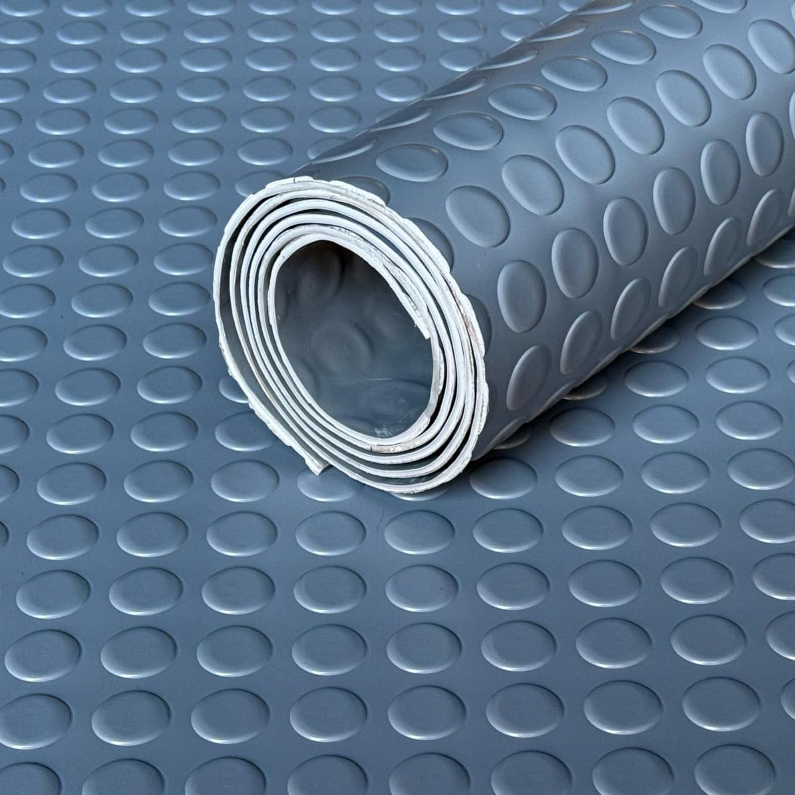 Shield Autocare 1m x 1.5m Dark Grey Coin PVC Flooring Roll | Non Slip Industrial Lino Vinyl Floor Matting for Garage Work Van Heavy Duty 3mm Thick 1.5m Width