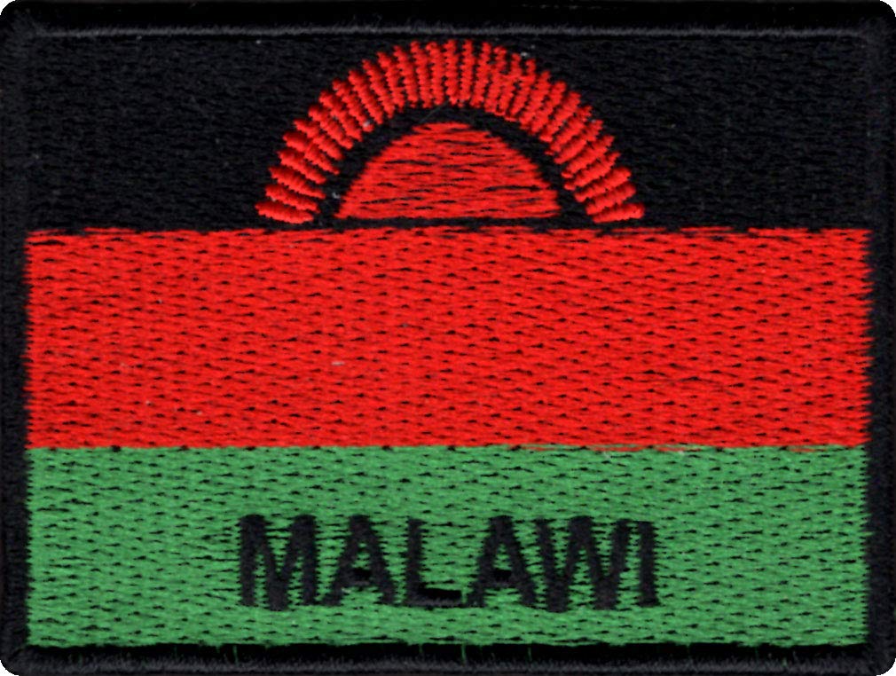 Malawi Flag Applique Embroidered Sweing Patch Suitable for Jackets, Bags, T-Shirts, Jeans, Pants, Outdoor Clothing ; Size: 7cm x 5cm ; Imported from Malaysia (1 Piece)