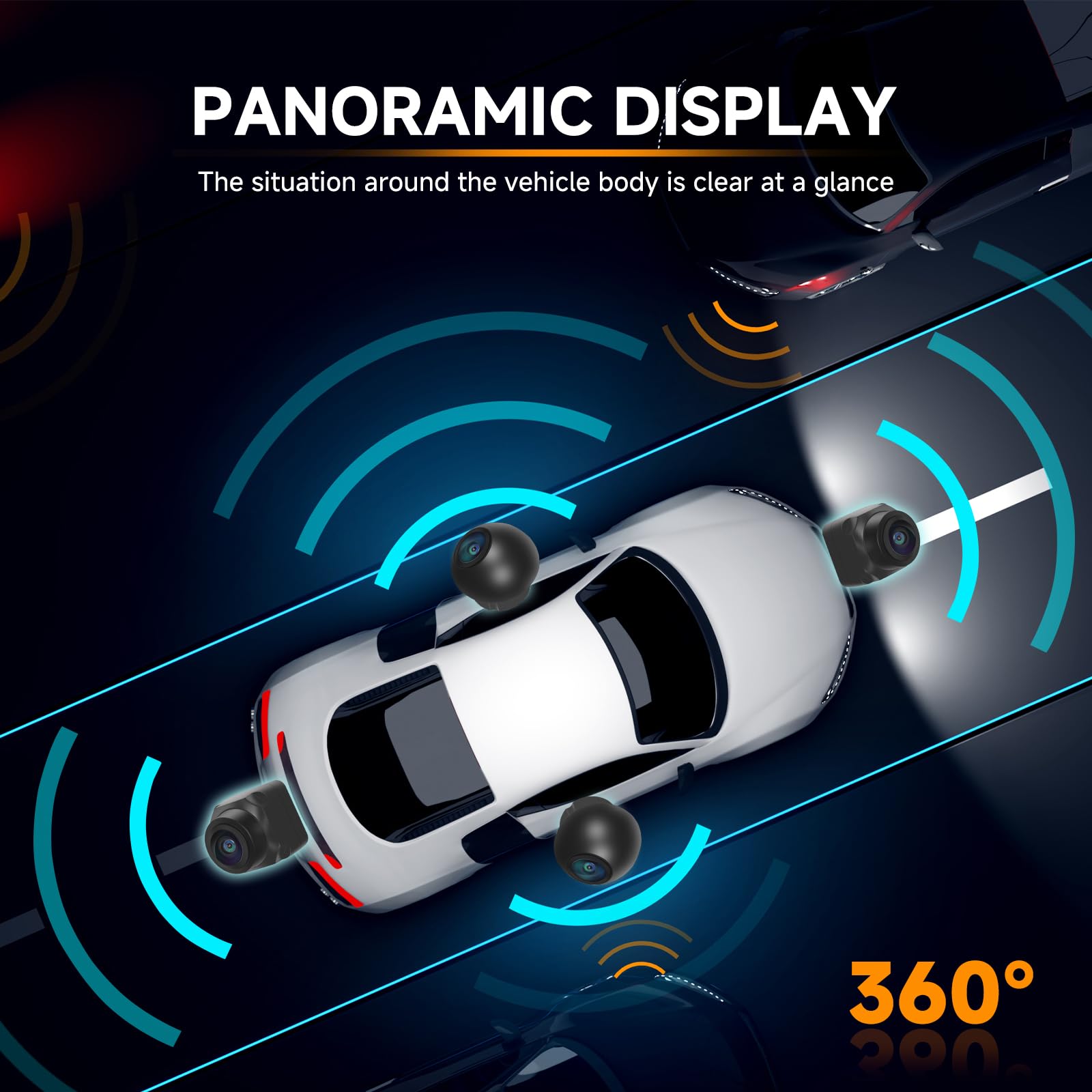 Rimoody System kamery samochodowej 360° – widzenie 4K 360°, wodoszczelność IP67, noktowizor, asystent parkowania, do SUV-ów i samochodów