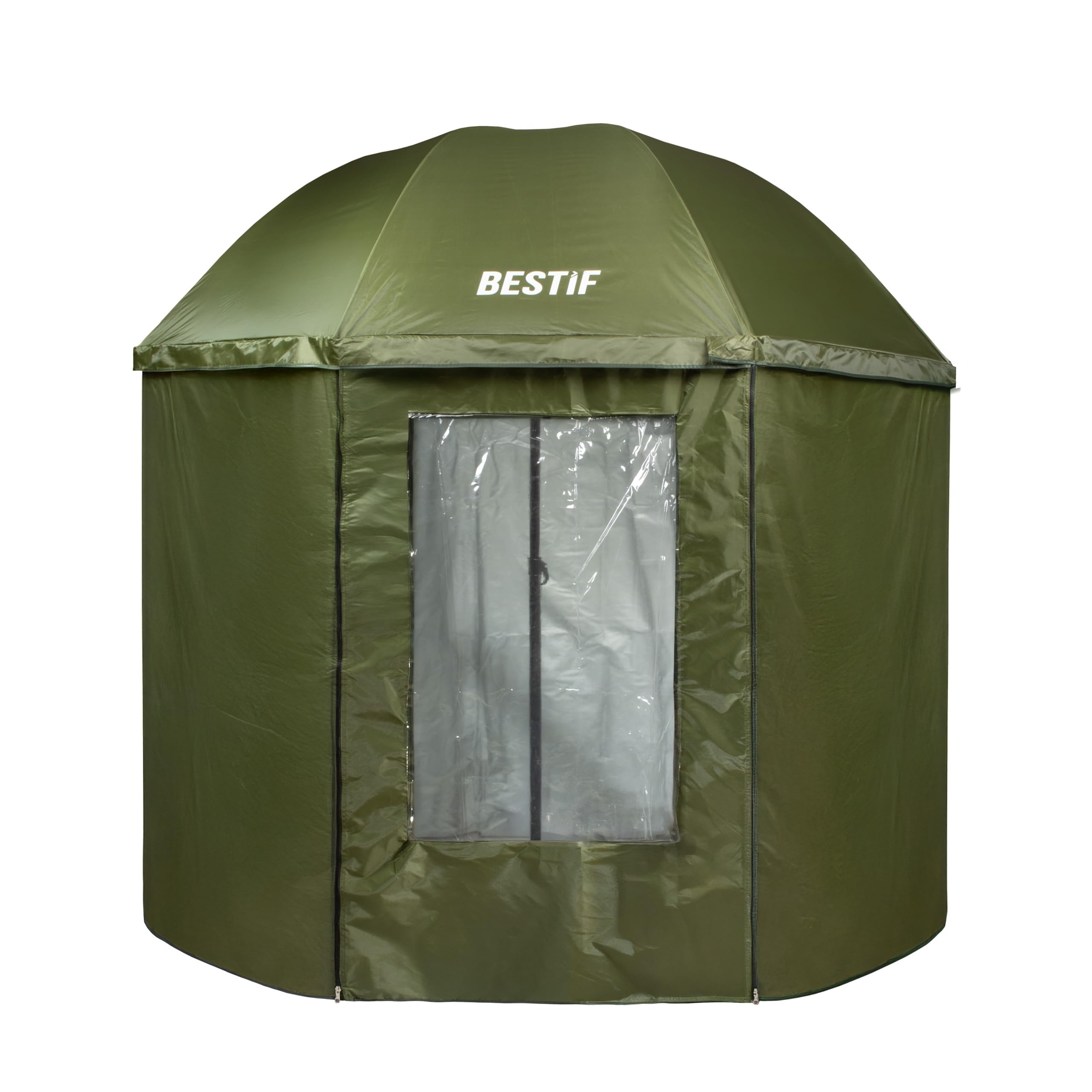 Parapluie de pêche avec paroi latérale et fenêtre - Imperméable, pliable - Coupe-vent - Pour pêcheur - 205 cm