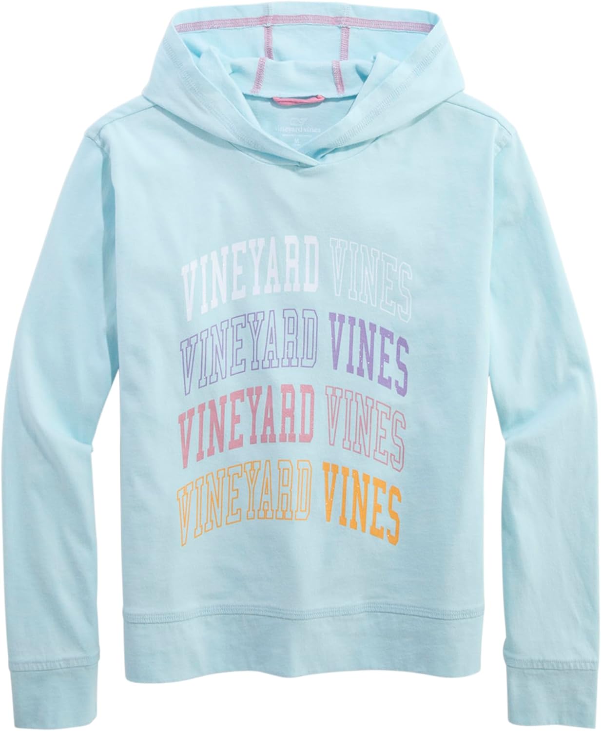 vineyard vines Girls' Girls' Stacked Varsity Vv Text Graphic Hoodie Tee