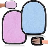 Theshai 2 Pieces Sand Wipe Off Mitt, Beach Sand Cleaner Soft Wipe Off Mitt for Beach Volleyball and Beach Activities Water Activities, Mitt Help Parents Clean Sand from Children's Skin (Pink, Blue)