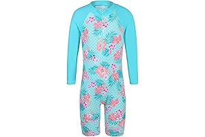 1PC Long Sleeve Girls Swimsuit UPF 50+ Rash Guard Suits Swimsuts