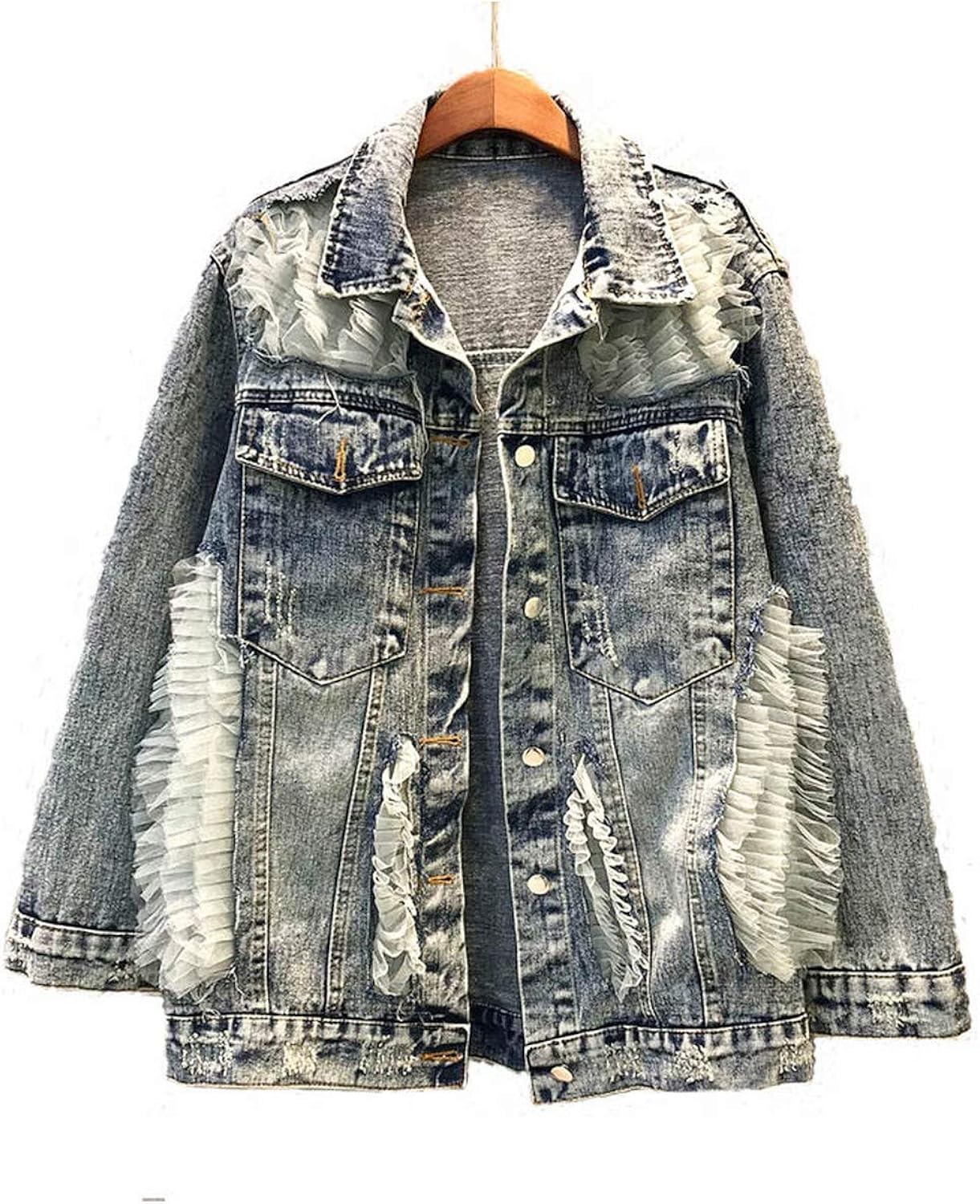 mesh denim jacket