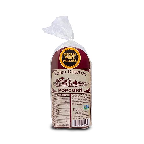 Miniatura 53 de Amish Country Popcorn Bolsa de 6 libras Granos de palomitas de maíz blancos medianos Anticuados, sin OMG y sin gluten