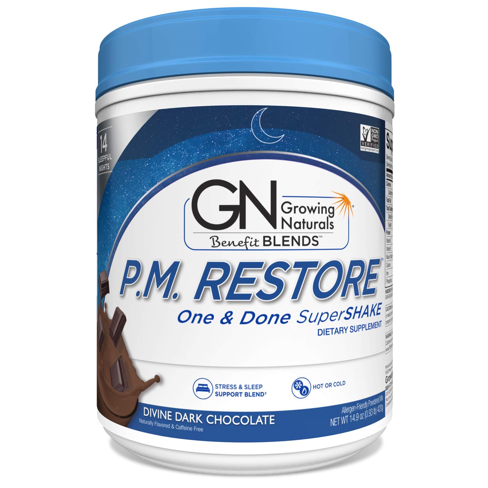 P.M. Restore SuperShake, Divine Dark Chocolate, Non-GMO, Vegan, 16 Ounce (Pack of 1)