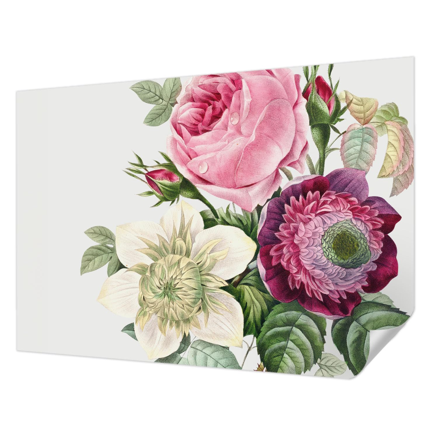 Papier peint photo lavable et résistant aux taches bouquet de fleurs autocollant