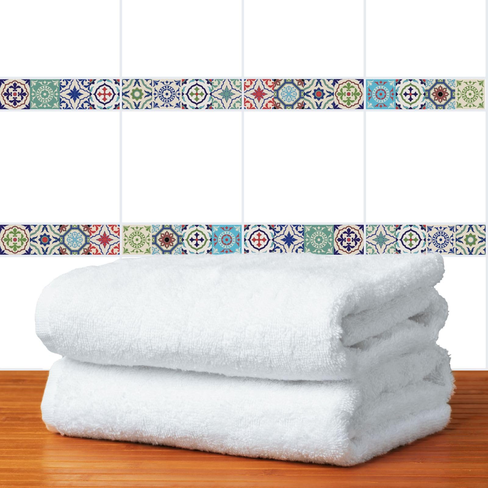 FoLIESEN - Tegelstickers voor badkamer, keuken en toilet | Zelfklevende tegelfolie | Krasbestendig en verwijderbaar | Landliebe, .:19.7x19.7 cm / 16 -tlg. Set