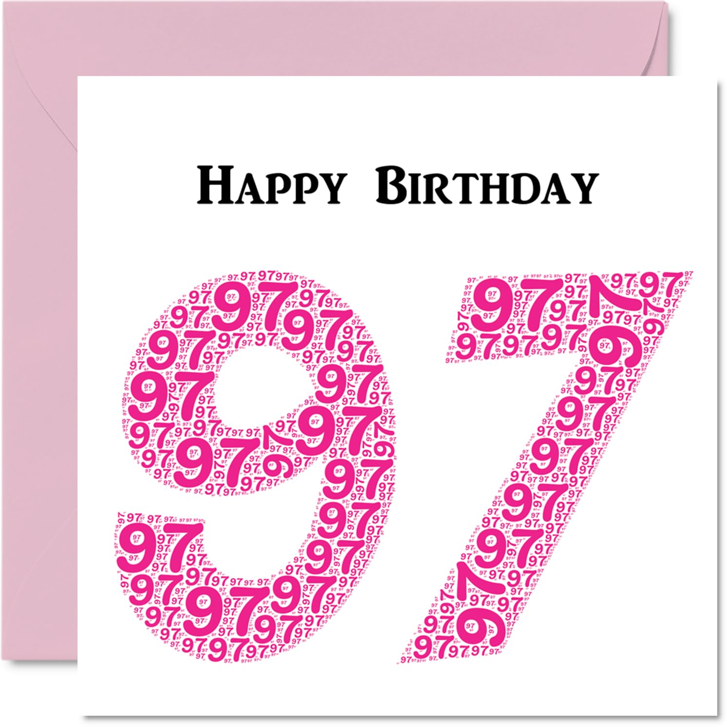 Fun 97th Birthday Cards for Woman - Shapecloud - Happy Birthday Card for Great Grandad Grandpa Nanny Grandma Nan Gran Granny Dad Mum, 145mm Greeting Cards, Fun Card