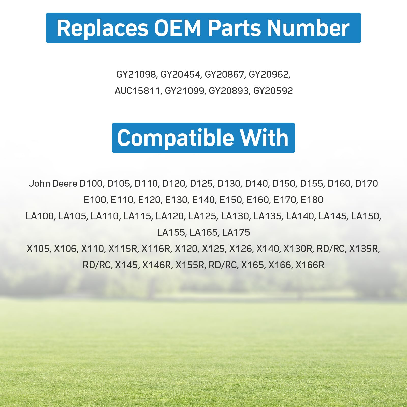 GCCSJ Eje de repuesto para cortacésped GY21098 GY20454 GY20867 GY20962 AUC15811 GY21099 GY20893 GY20592 compatible con John Deere 115 D140 E110 LA115 X12 6 Sabo 9 Cortacésped 2H, paquete de 3