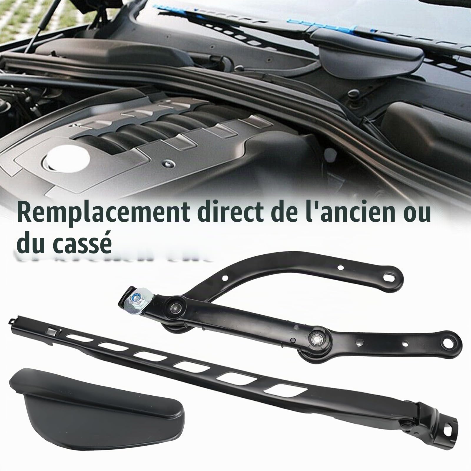 Bras Essuie-Glace Avant, 61617185366 Bras Essuie-glace Avant Droit avec 61617035103 Capuchon de Tige Essuie-glace pour 5 6 E60 E61 E63 E64 520I 520D 523I 525I 525D 530D 530Xi 535D 540I 545I 550I
