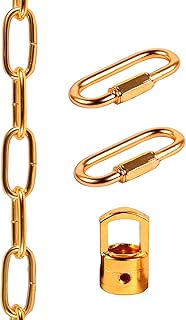 Lighting Pendant Chain, Heavy Duty Chain for Light Fixture, Mirror or Picture Suspension Chain in Antique Brass Finish, Multiple Specifications (Dark Gold,12)