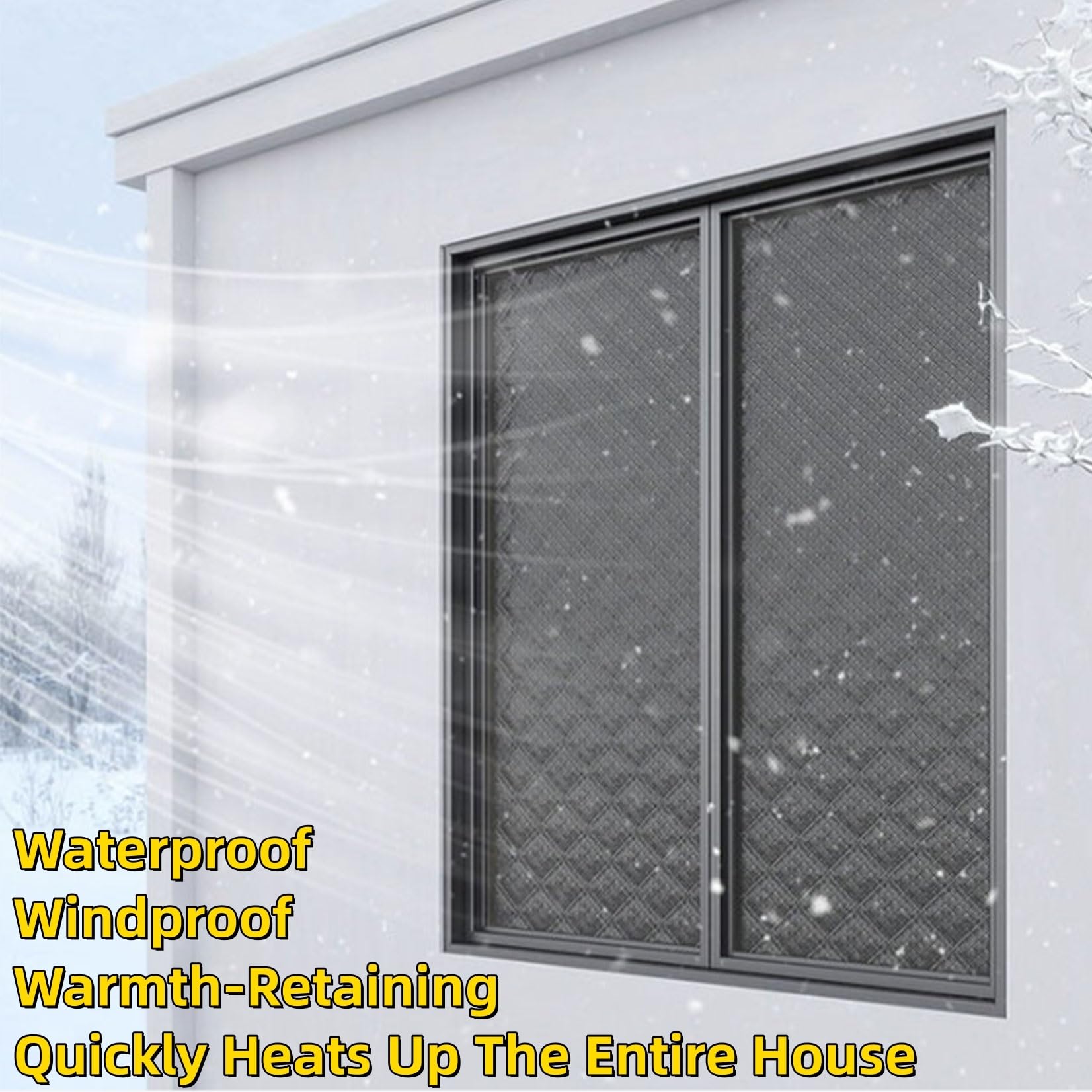 Aislante Termico Ventanas 68 x 172 cm Mantener El Aire Frío Fuera de La Ventana Cubierta para El Aislamiento Incluye Cinta Adhesiva Doble Cara Personalizable, Gris
