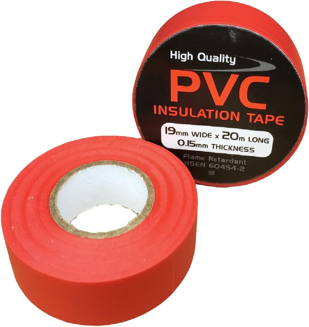 10 x Red Electrical PVC Insulation Tape 19mm x 20 Metres, Flame Retardant