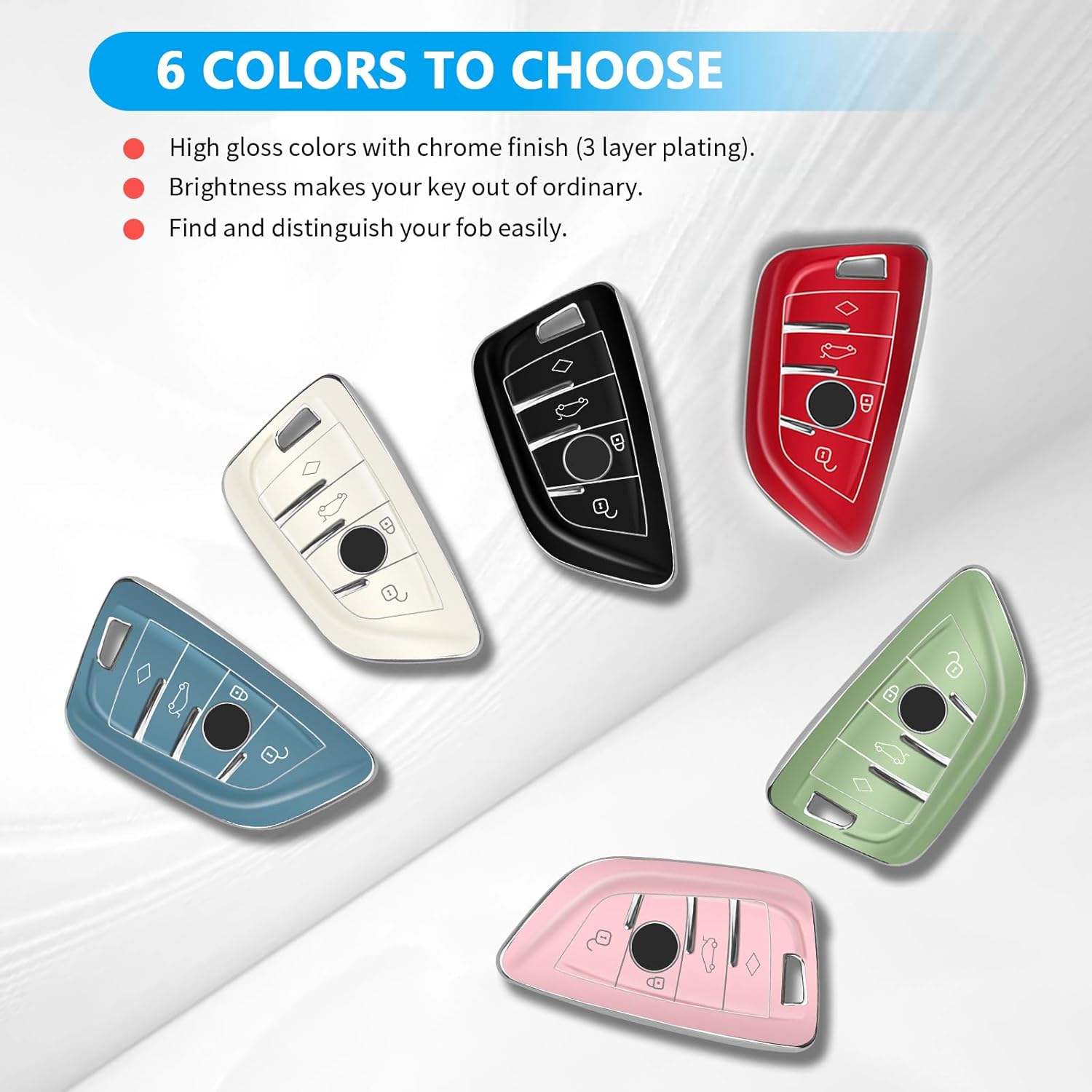 QBUC for BMW Key Fob Cover with Leather Keychain,for BMW 2 5 6 7 Series X1 X2 X3 X5 X6 X7 Premium Soft TPU Key Fob Holder - Image 6