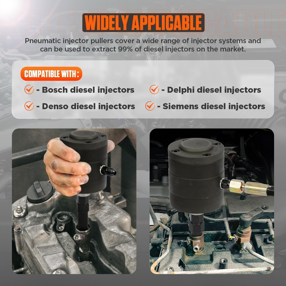 HEYOUTH 24pezzi Estrattore iniettori Diesel,Estrattore per Iniettori Pneumatici Estratto per Iniettori Diesel Set Rimozione degli,con Adattatori,per Motori Diesel Estrattore