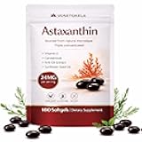 VOSETOKELA Astaxanthin Supplements, Astaxanthin Antioxidant Capsules, 180 Softgels, 24mg Each, 6 Month Supply, from Microalgae, Gluten-Free, Non-GMO, Supports a Healthy, Balanced Lifestyle