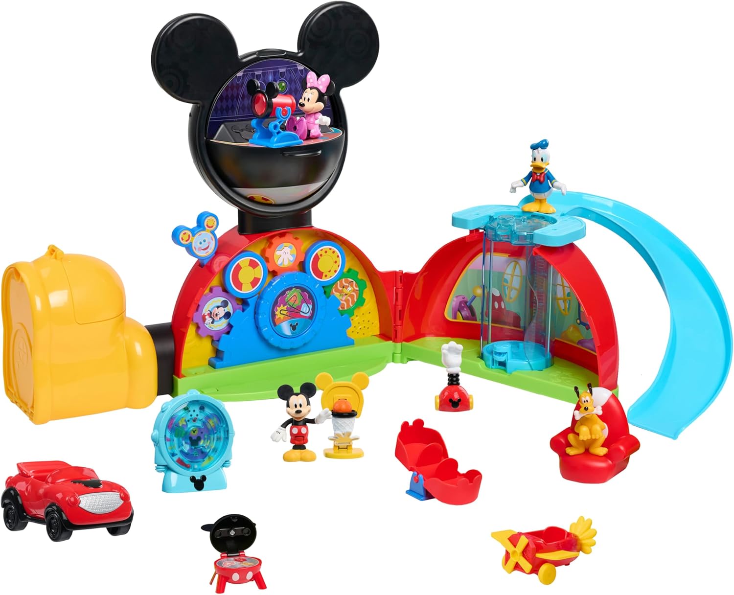 Disney Jr. Mickey Mouse Clubhouse Deluxe 28-inch Playset with Lights and Sounds, 16-Pieces, 3-inch Articulated Figurines, Toy for Fans, Boys, Kids, Ages 3 and Up by Just Play
