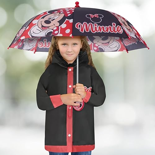 Miniatura 2 de Disney Paraguas y deslizador para niños, juego de ropa de lluvia de Minnie Mouse para niñas de 2 a 7 años