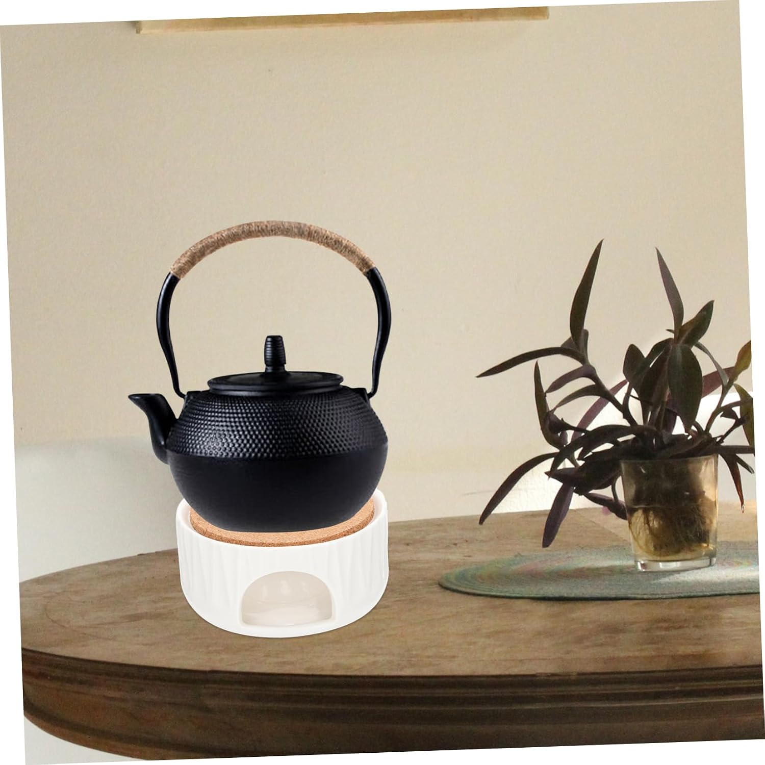 LIFKOME 1pc Tea Stove Base Insulation Candle Heater for Teapot Portable Ceramic Warmer Pedestal