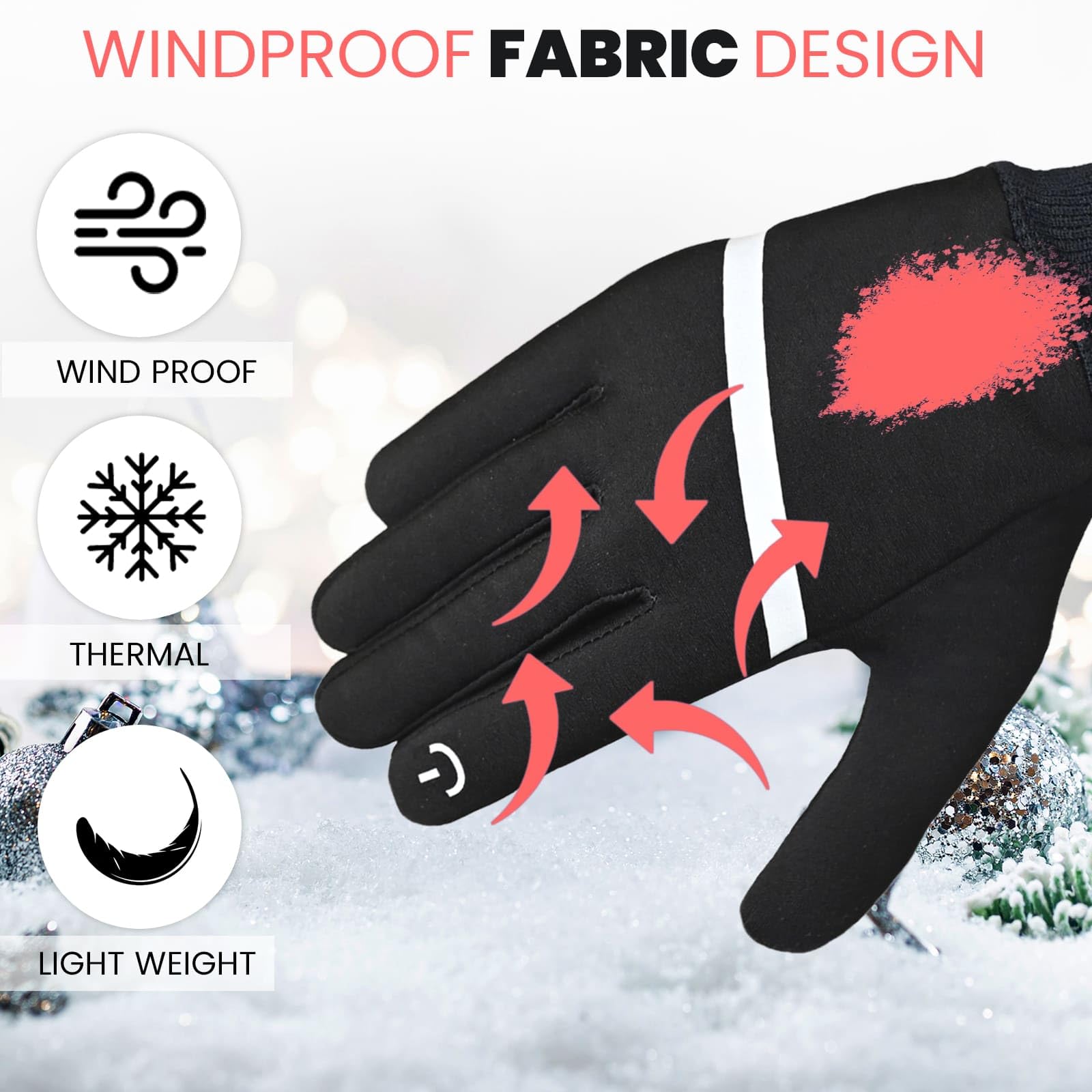 WESTWOOD FOX WFX - Guantes térmicos de invierno para niños, antideslizantes, cálidos, resistentes al viento, guantes de ciclismo para niños y niñas, 6-12, para correr, deportes de fútbol al aire libre