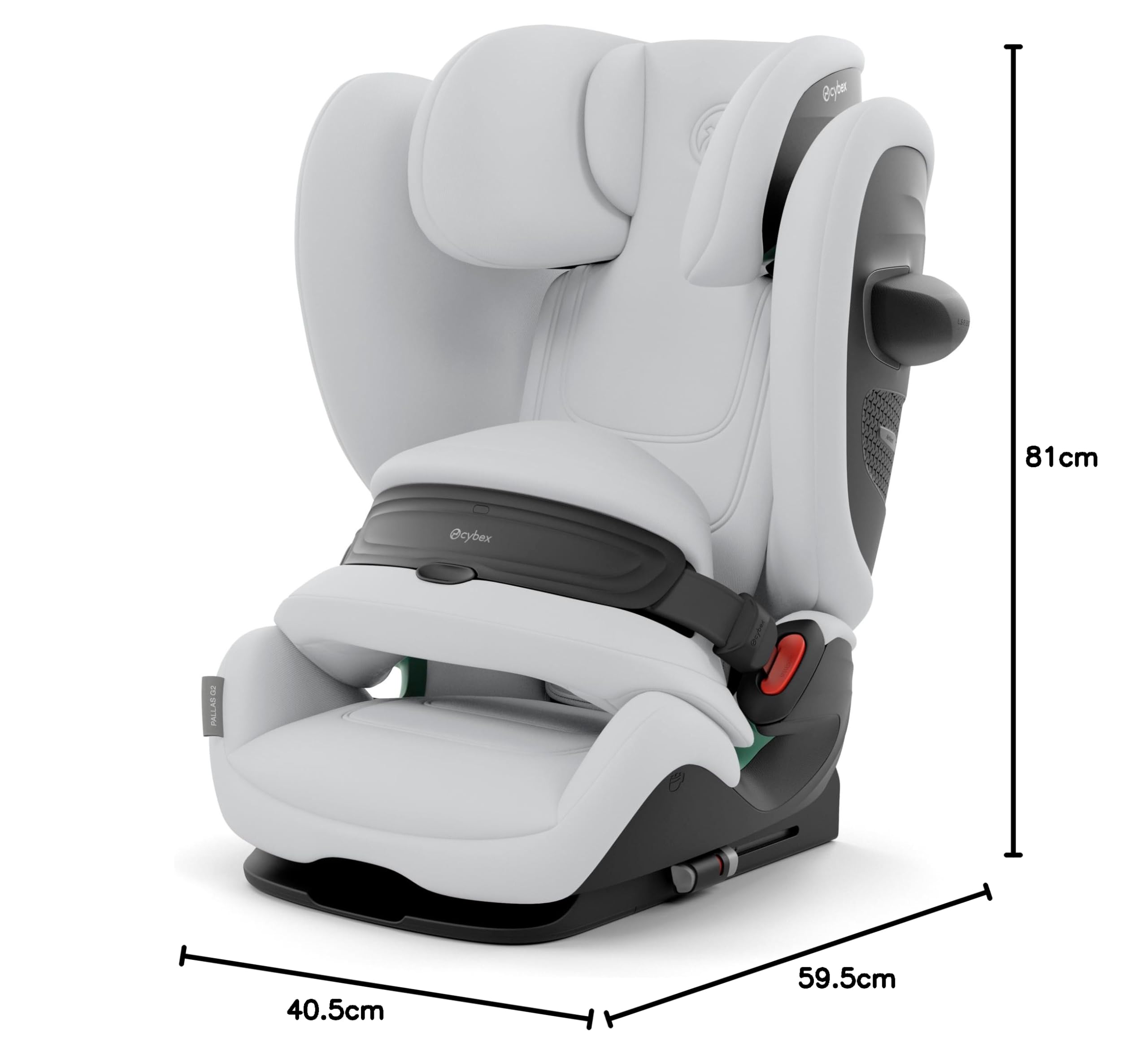Cybex Gold Silla de coche Pallas G i-Size, 76-150 cm, De 15 Meses a 12 Años, Aprox. 9 a 50 kg, Comfort, Pallas G2, Gris (Light Grey)