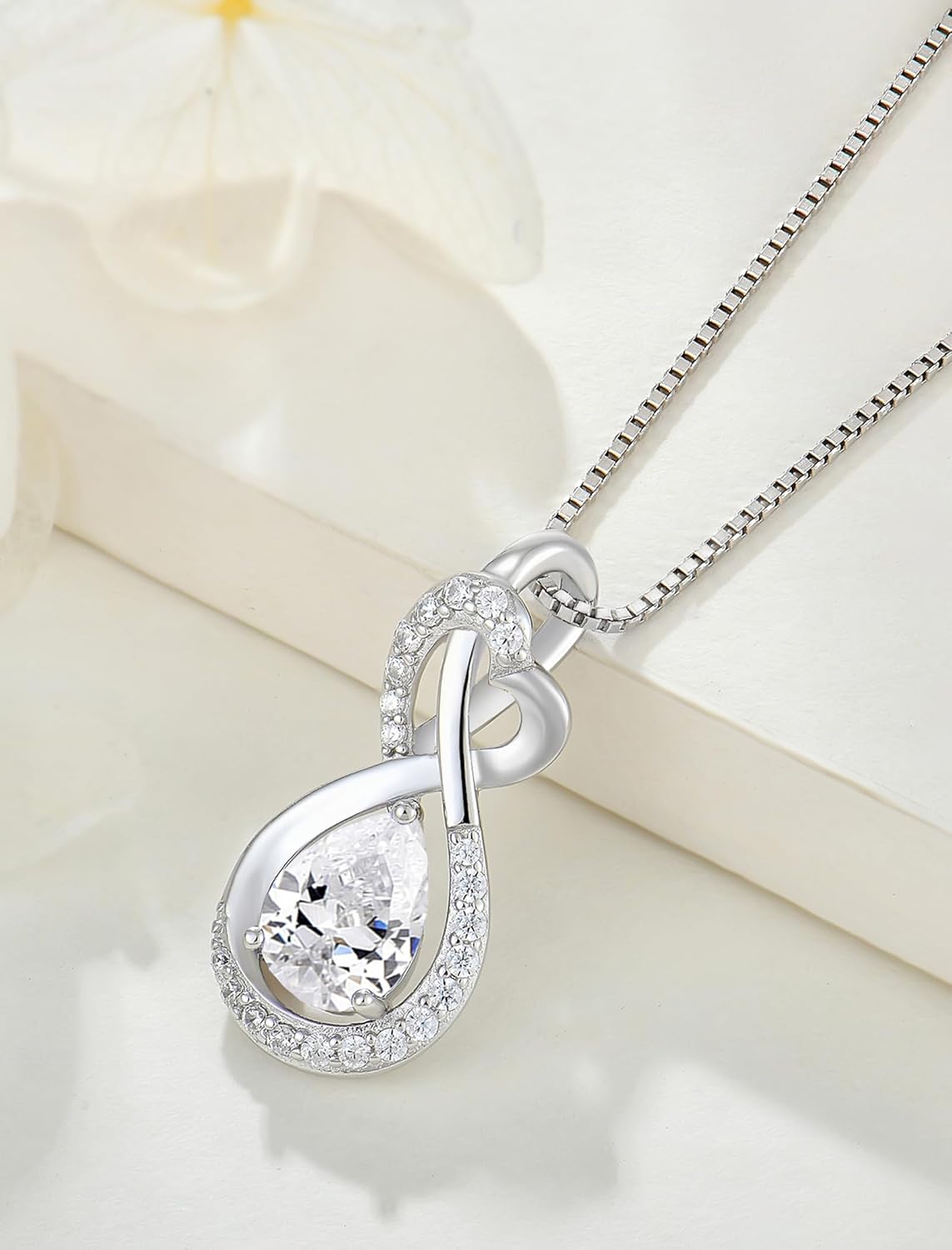 Infinity Necklace Birthstone Pendant 925 Sterling Silver Jewelry for Women - Image 5