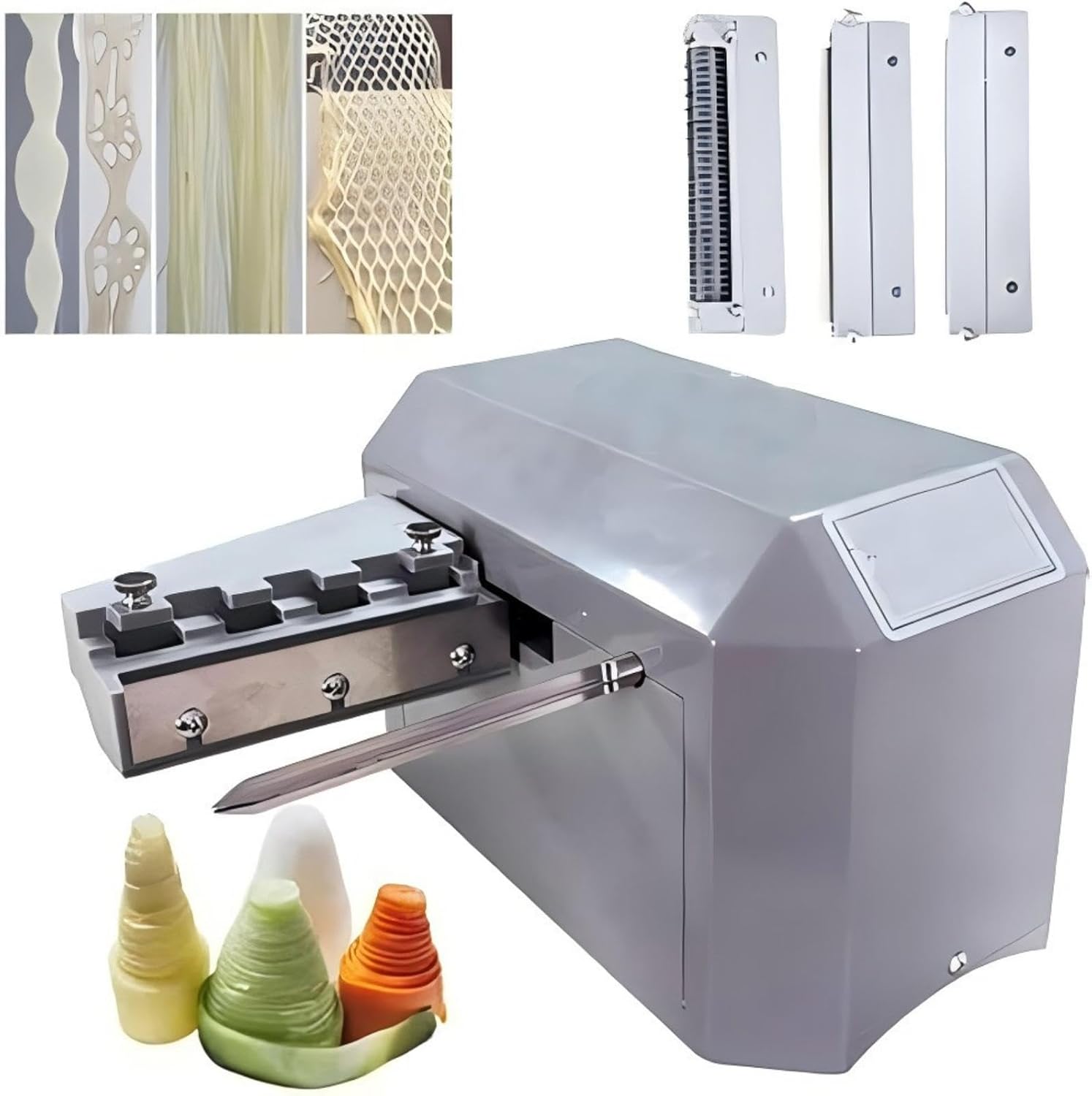 Electric Vegetable Spiral Slicer Shredder, 3 Interchangeable Blades, Continuous Cutting, for Fruits & Veggies, Great for Home Kitchen Restaurant, for Home Cooks & Kitchen Staff