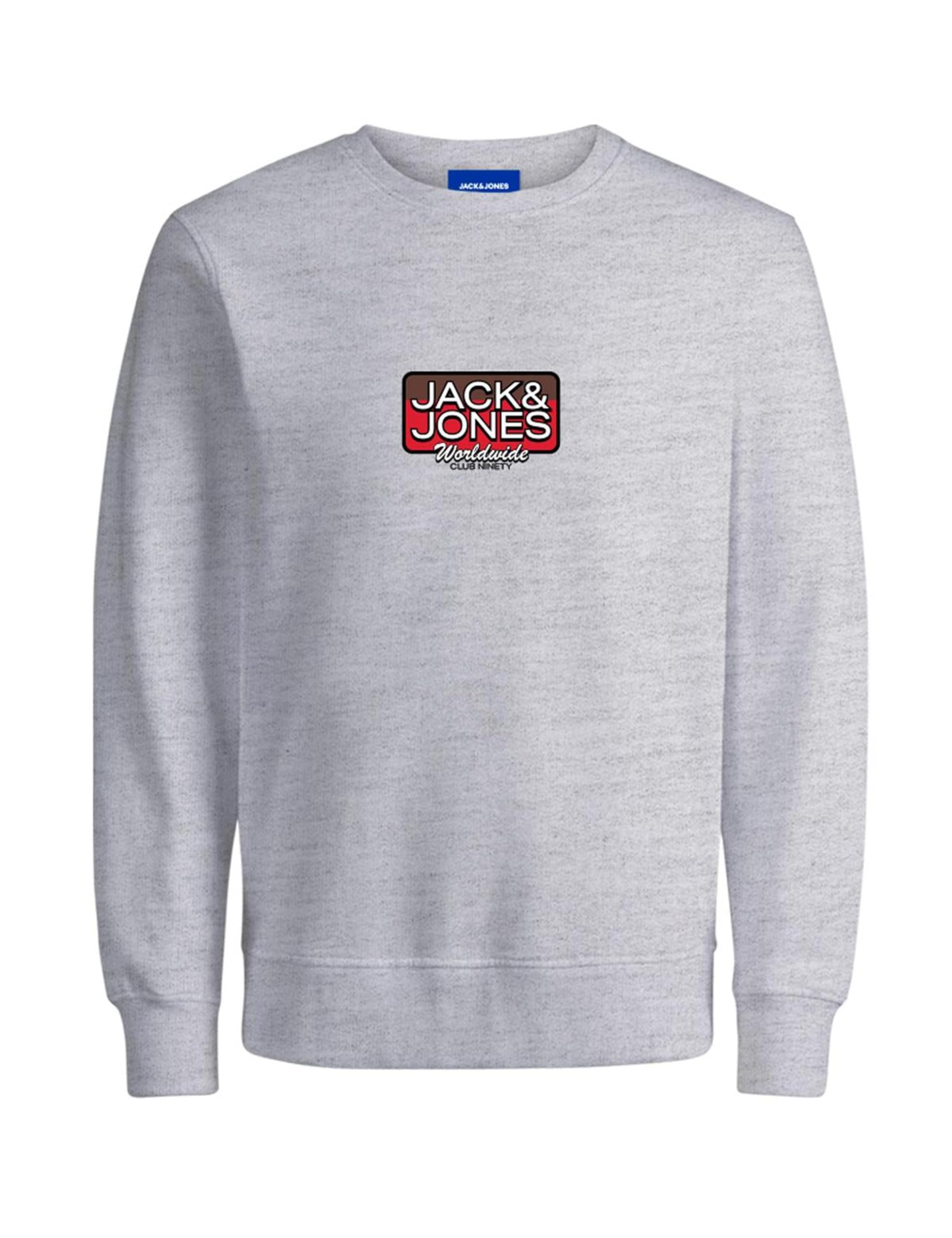 JACK & JONES JOREATON Sweat Crew Neck FST, Bright White/Detail:Melange,S