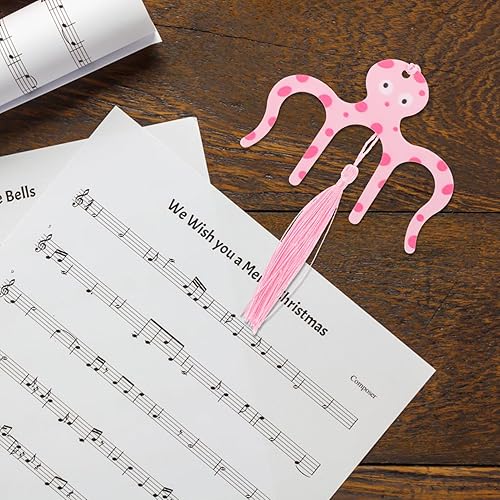 Miniatura 9 de Healifty 2 clips para libros de música, soporte para página, oso de gato, marcapáginas de música, para pianos, músicos, hoja de cocina, lectura