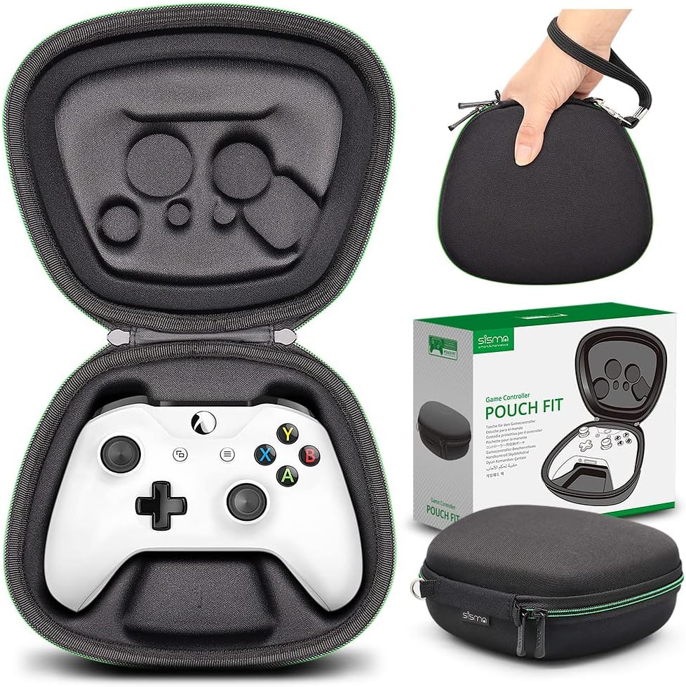 Sisma Game Controller Pouch Fit for Xbox One Wireless Controller, Compatible with Official Xbox One S or One X Controller, Heavy Duty Hard Case - Black