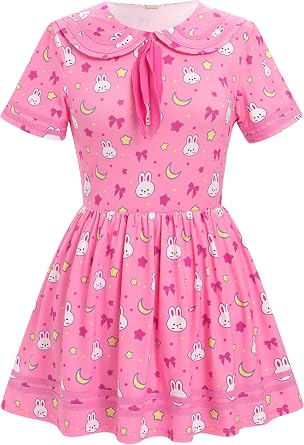 ABAFIP Womens One Piece Bodysuit Pajamas Romper Cute Short Sleeve Doll Collar Pjs Nightwear Rompers Dress
