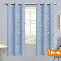 Vista 289 de BGment Room Darkening Curtains 95 Inches Long, Grommet Thermal Insulated Blackout Curtains with Wave Line and Dots Printed for Bedroom, 2 Panels