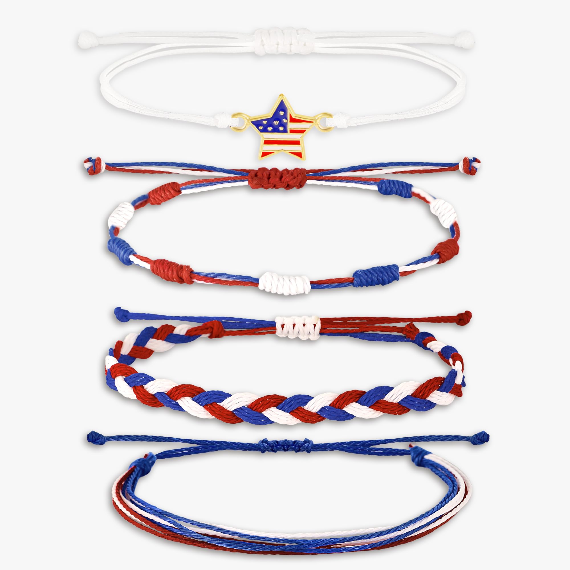 DAYANEY 4th of July Bracelets Red White and Blue USA Independence Day Patriotic Accessories as Fourth of July