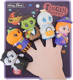 VGEBY 5pcs Finger Puppets, Halloween Finger Puppets Children Cartoon Cute Finger Puppets Set for Halloween Party School