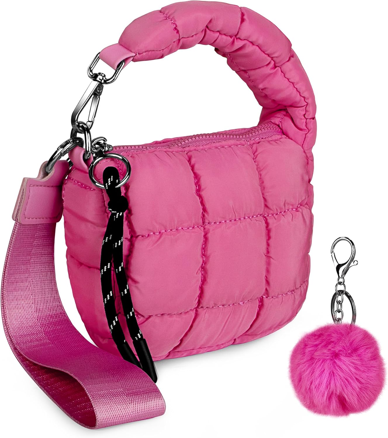 Women Mini Quilted Puffer Handbags Wristlet Bag Evening Bags