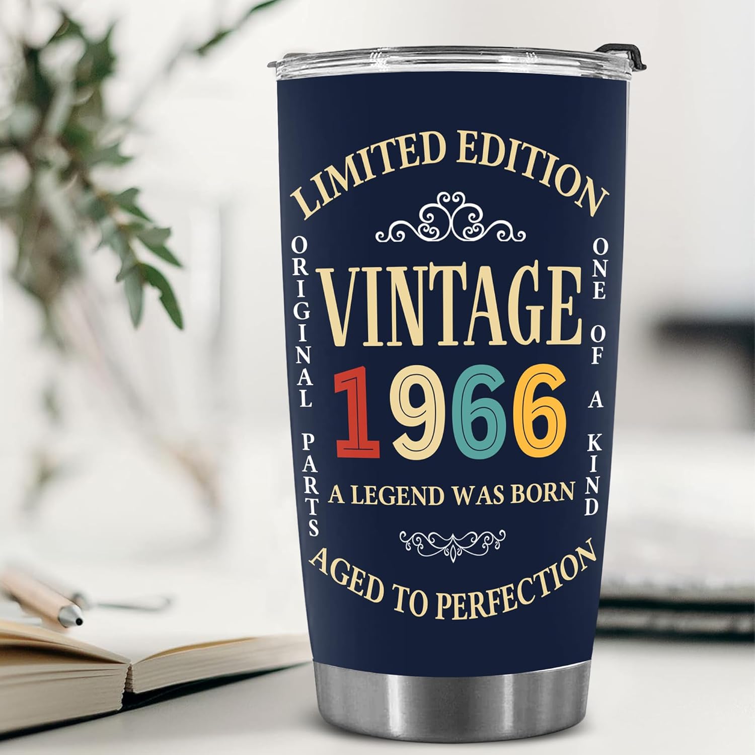 60th Birthday Gift Ideas For Men Women Turning Sixty - 1966 Vintage Present For Him Her - 60th Decoration Party - Sixty Tumbler 20oz - Happy 1966 Celebration For Year Old Milestone - Image 4