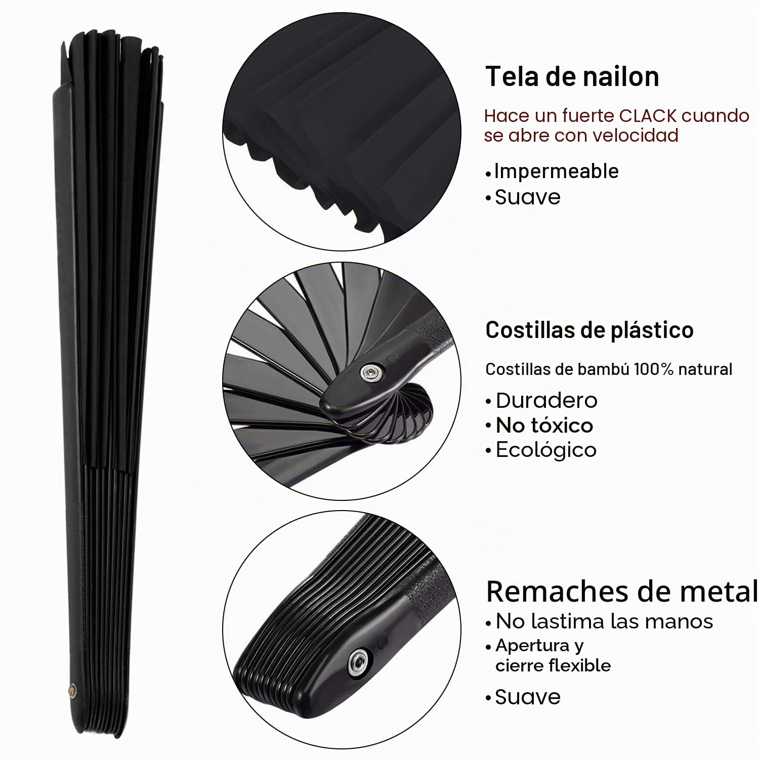 Paquete de 2 abanicos Plegables Grandes, abanicos Plegables Chinos de Tai Chi, abanicos Chinos de Kung Fu, adecuados para espectáculos de Danza, Eventos, Fiestas, etc.