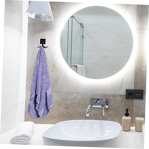 Miniatura 7 de BUGUUYO 4 ganchos adhesivos plegables rotativos para colgar utensilios, colgador de pared, ganchos de cocina, gabinete de pared de cocina, colgador