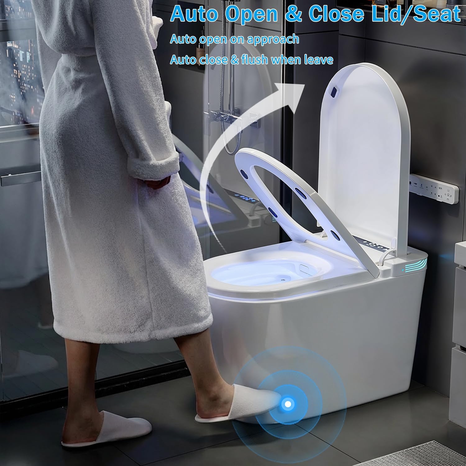 TOTTE Luxury Smart Toilet with Bidet Built-in, Auto Open/Close, Dual Auto Power Flush, One Piece Elongated Toilet with Instant Warm Water & Warm Air Dryer, Built-in Aroma System, Japanese Toilets