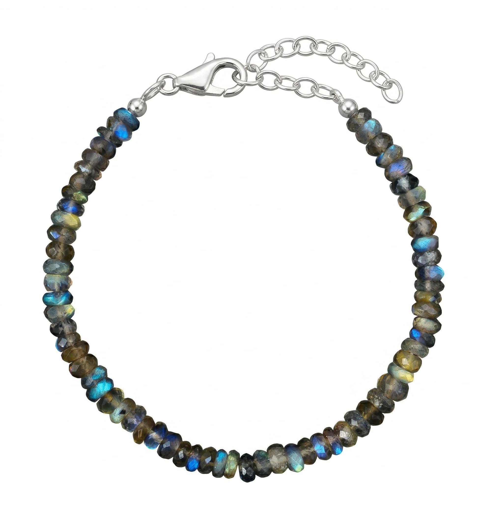 Natural Gemstone Bead Bracelet for Women – Healing Crystal Reiki Bracelet, Handmade Spiritual Protection Jewelry, Energy Stone Stretch Bracelet Gift for Women &amp; Girls