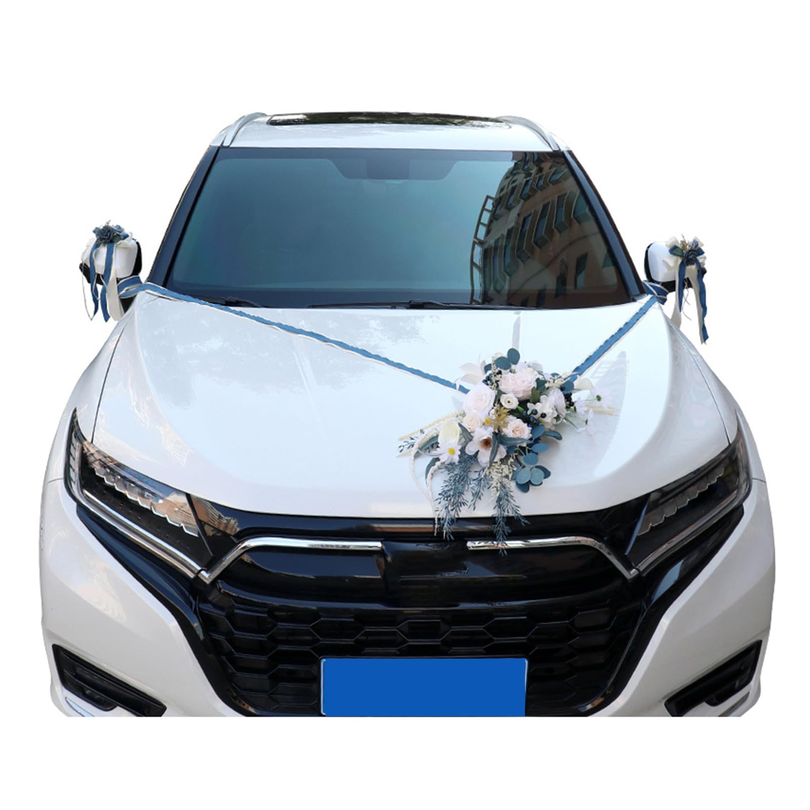 HDOYTXXM 7Pieces Artificial Flower for Wedding Car Decorations Rearview Doorknob Flower Decors for Car Layout Ceremony Decors