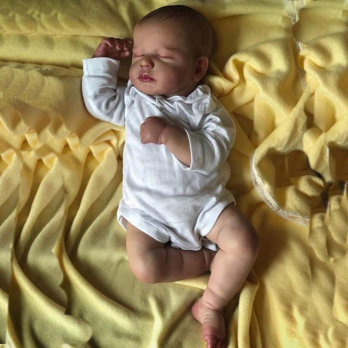 50cm 20inch Soft Vinyl Reborn Sleeping Baby Doll Toy Cloth Body Girl Realistic Handmade Newborn Bebe Art Birthday Toy