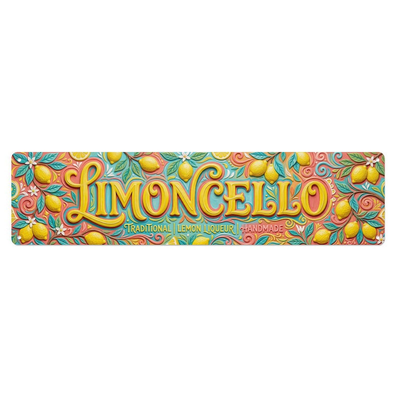 Limoncello Molded Silicone Liqueur Metal Tin Skinny Sign Plaque Wall Decor for Cafe, Club Bar, Office, Home Garden Metal Poster 4x16Inch