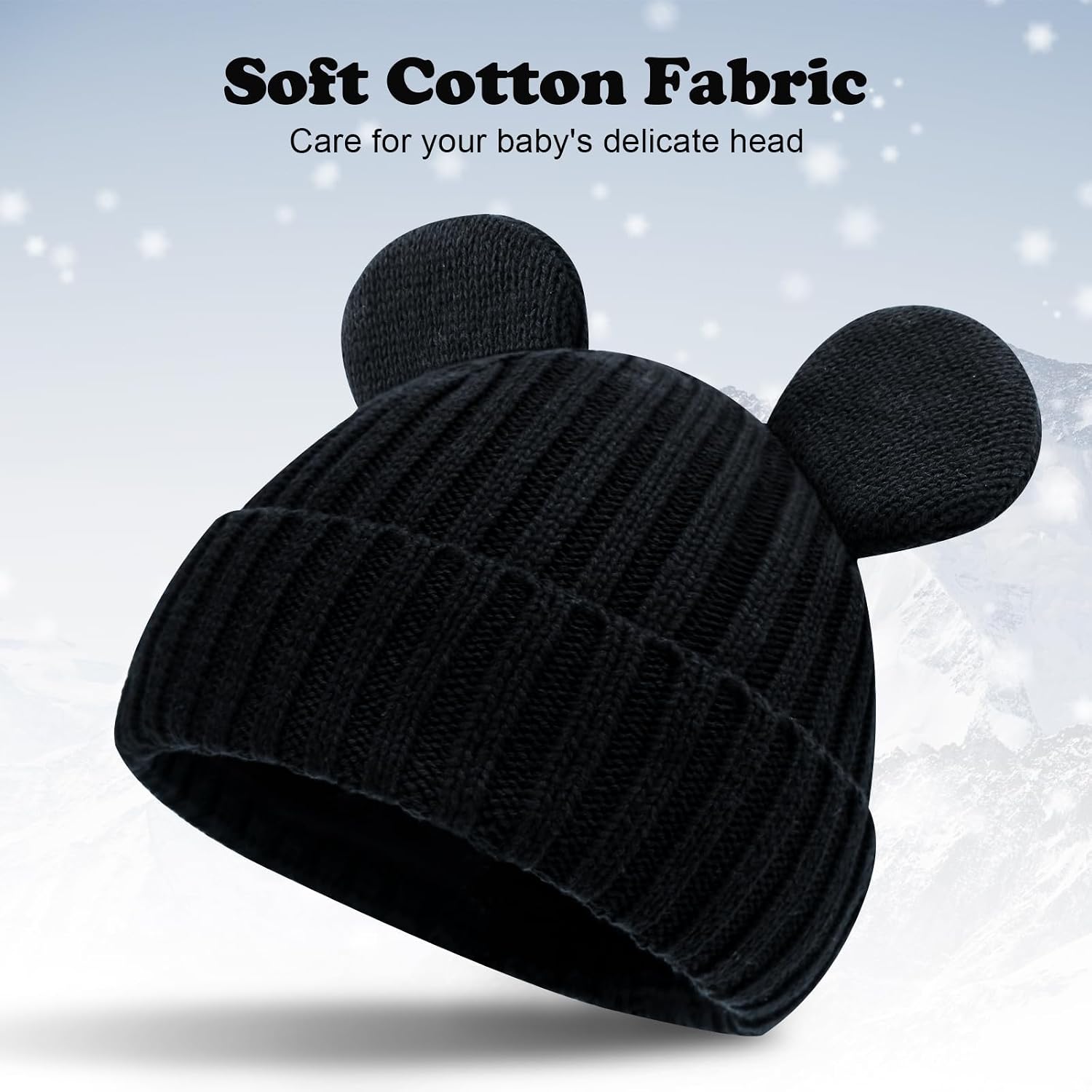 RUIKUNA Toddler Boy Winter Beanie Baby Knit Hat Warm Girl Beanies Newborn Cute Hats for Kids