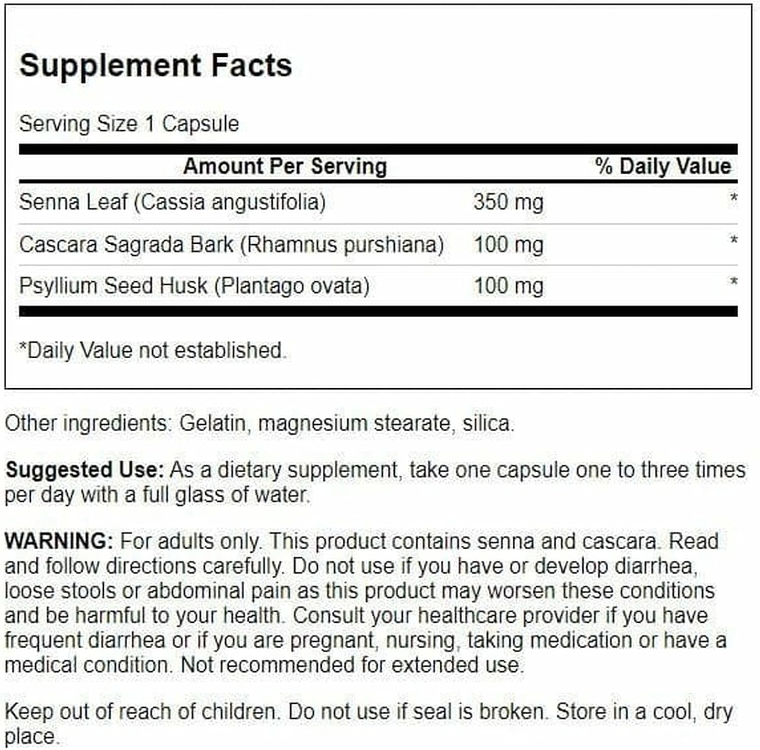 Swanson Senna Psyllium Cascara Complex GI Tract Regularity Support 90 Capsules