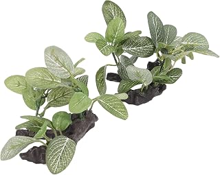 2 Pack Artificial Aquarium Plants, PE Plastic Lotus & Grass Decor Set for Fish Tank, Fake Underwater Plants for Aquarium Landscaping