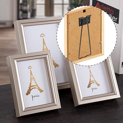 Miniatura 5 de Caballete trasero de 10 piezas, marco de fotos de hierro, soporte trasero de caballete con tornillos y destornillador (negro)