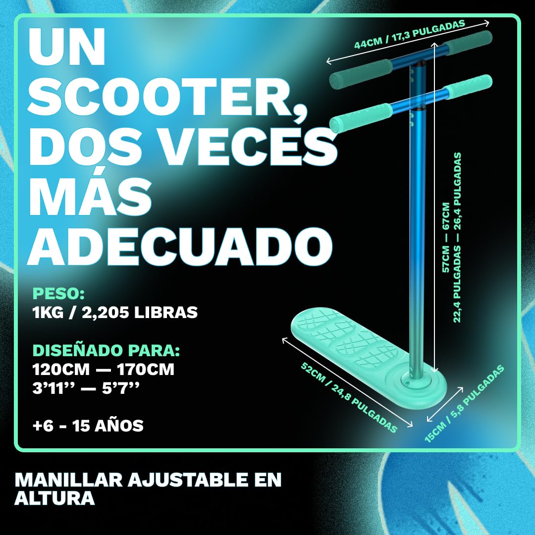 The Indo Trick Scooter - Patinete de Acrobacias para Adolescentes, niños y Adultos - Trucos de Scooter Profesional - Patinete para Interiores y Exteriores