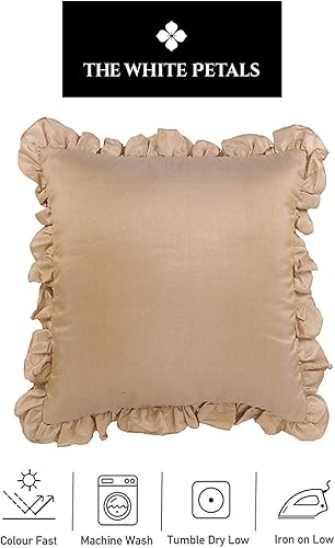 Miniatura 3 de The White Petals Fundas de almohada doradas (volantes, 20 x 20 pulgadas, paquete de 2)